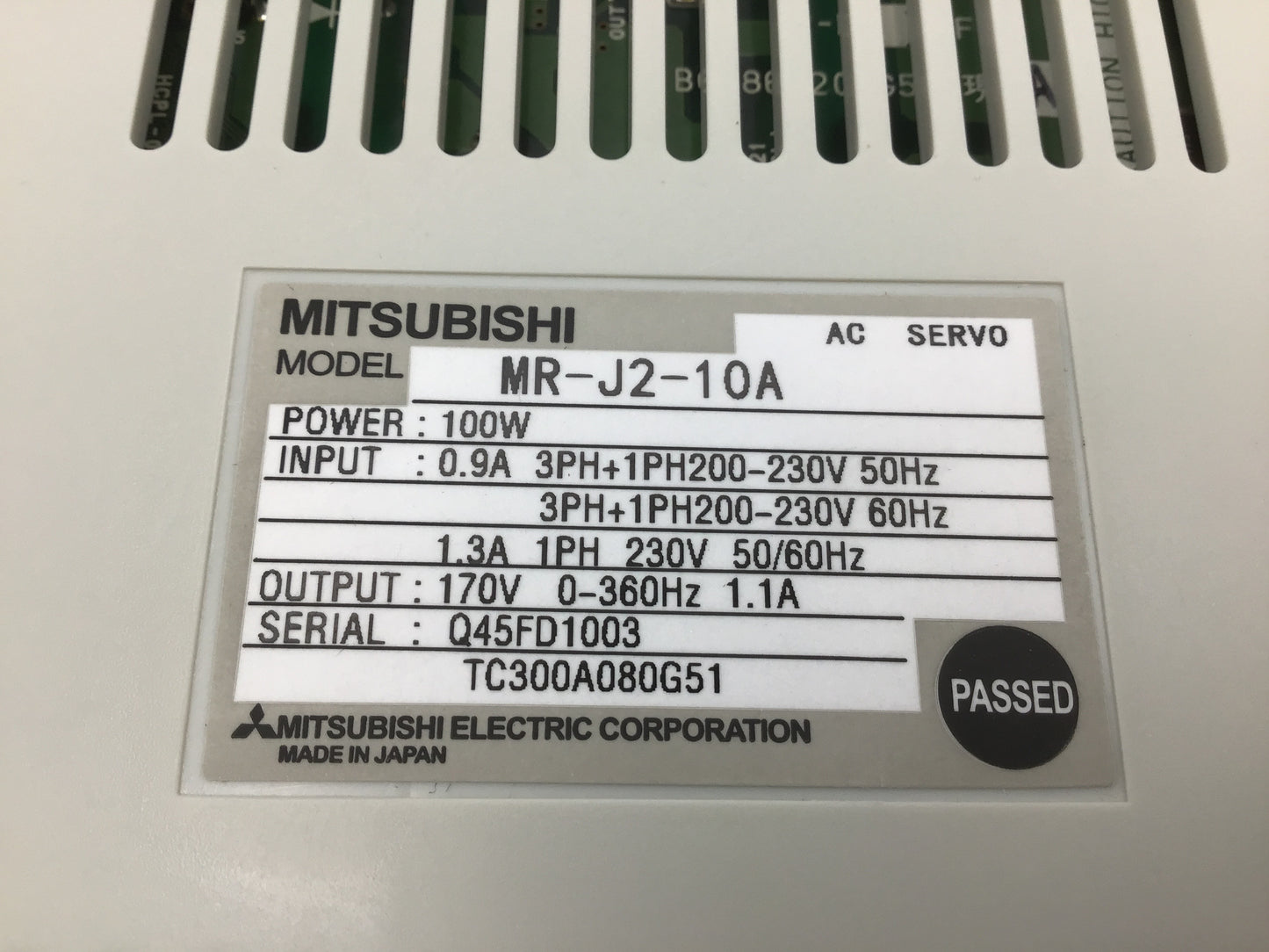 Servo Amplifier - Mitsubishi - MR-J2-10A